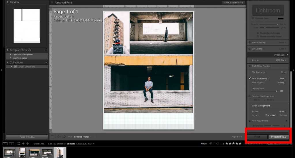 Print Templates Lightroom