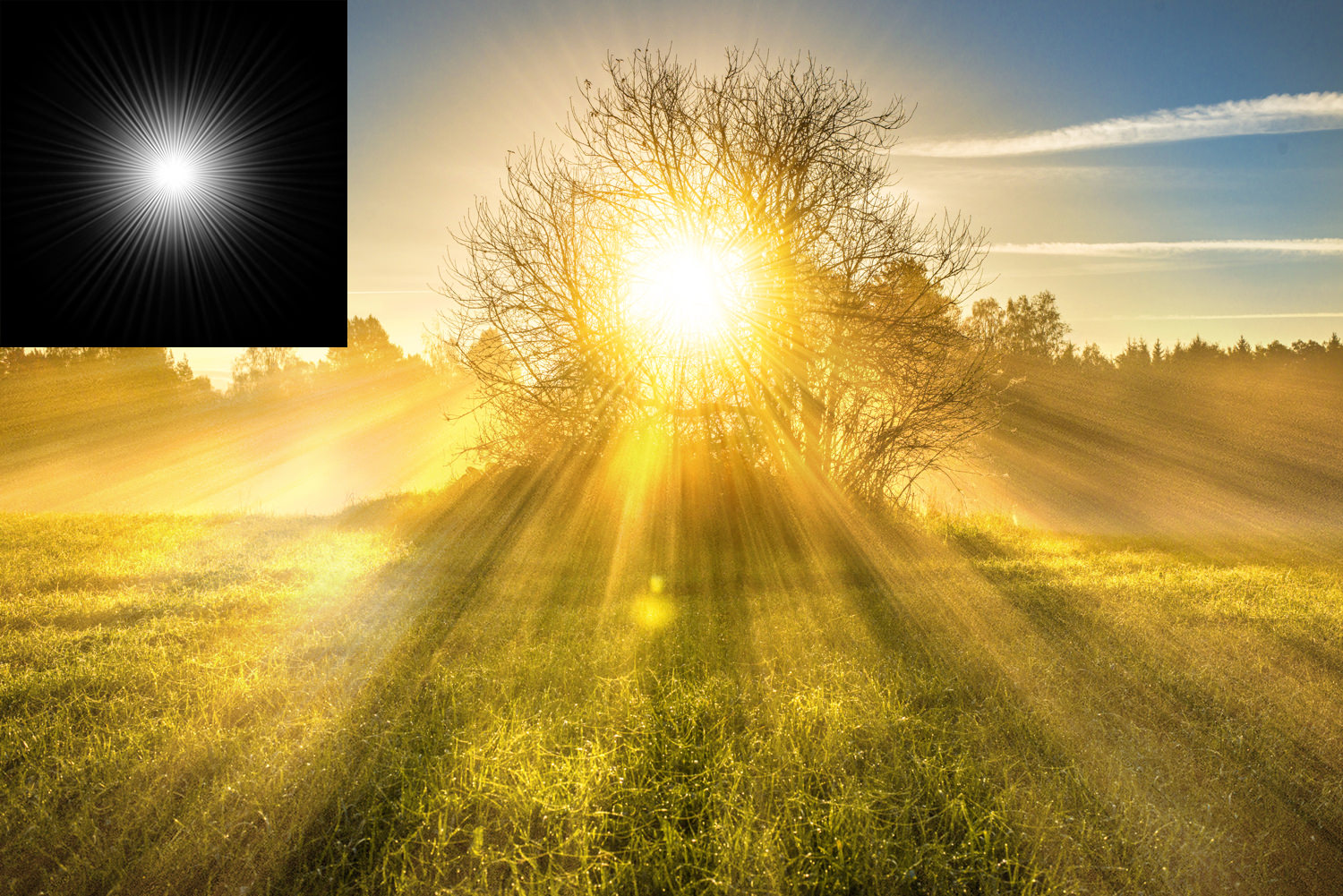 Как добавить эффект солнца на фото
