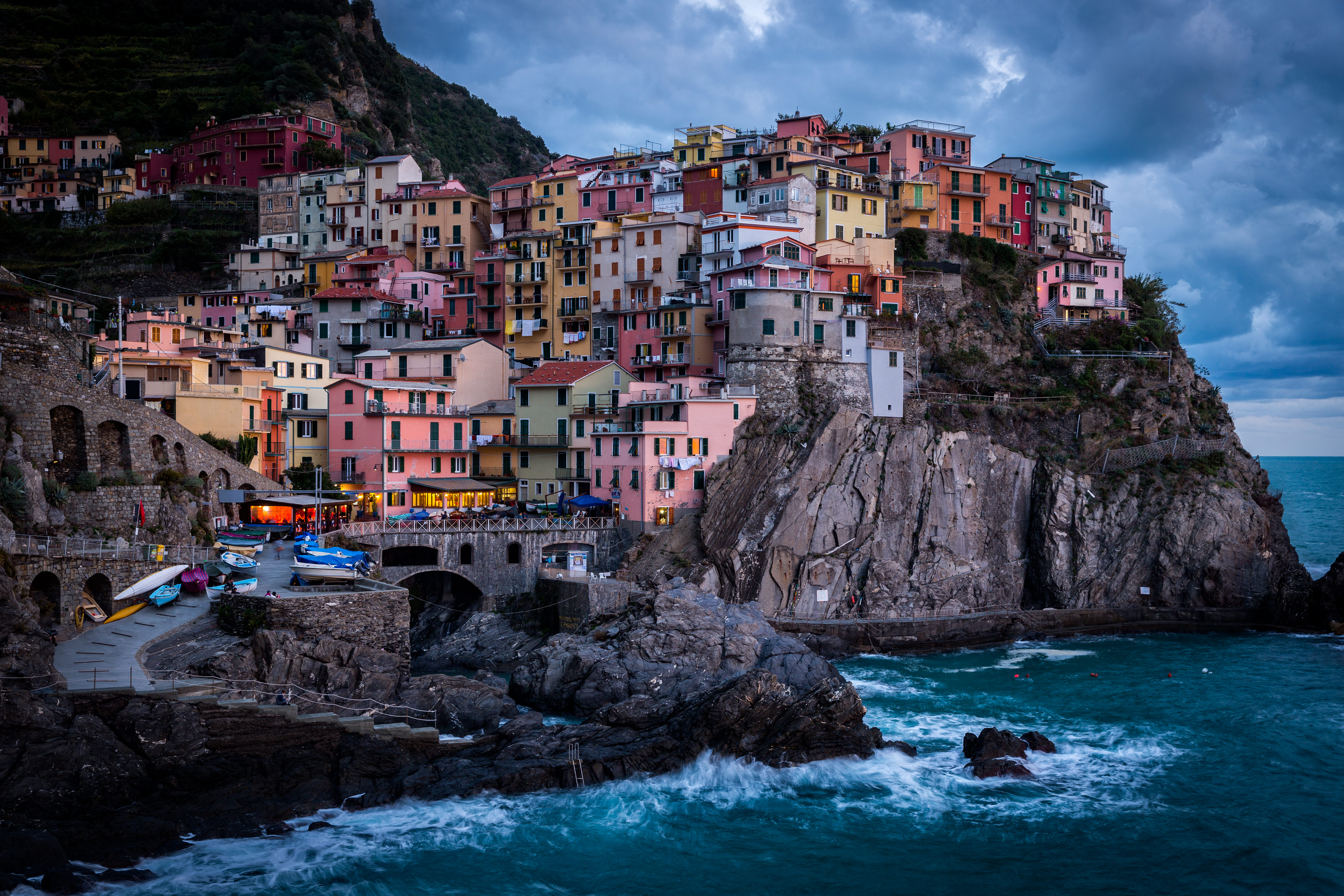 Monarola, Italy. This was taken after the sun had set and I waited a few minutes more while all the other photographers started packing up. Suddenly, a wonderful soft alpenlight bathed the buildings and made for a wonderful scene.