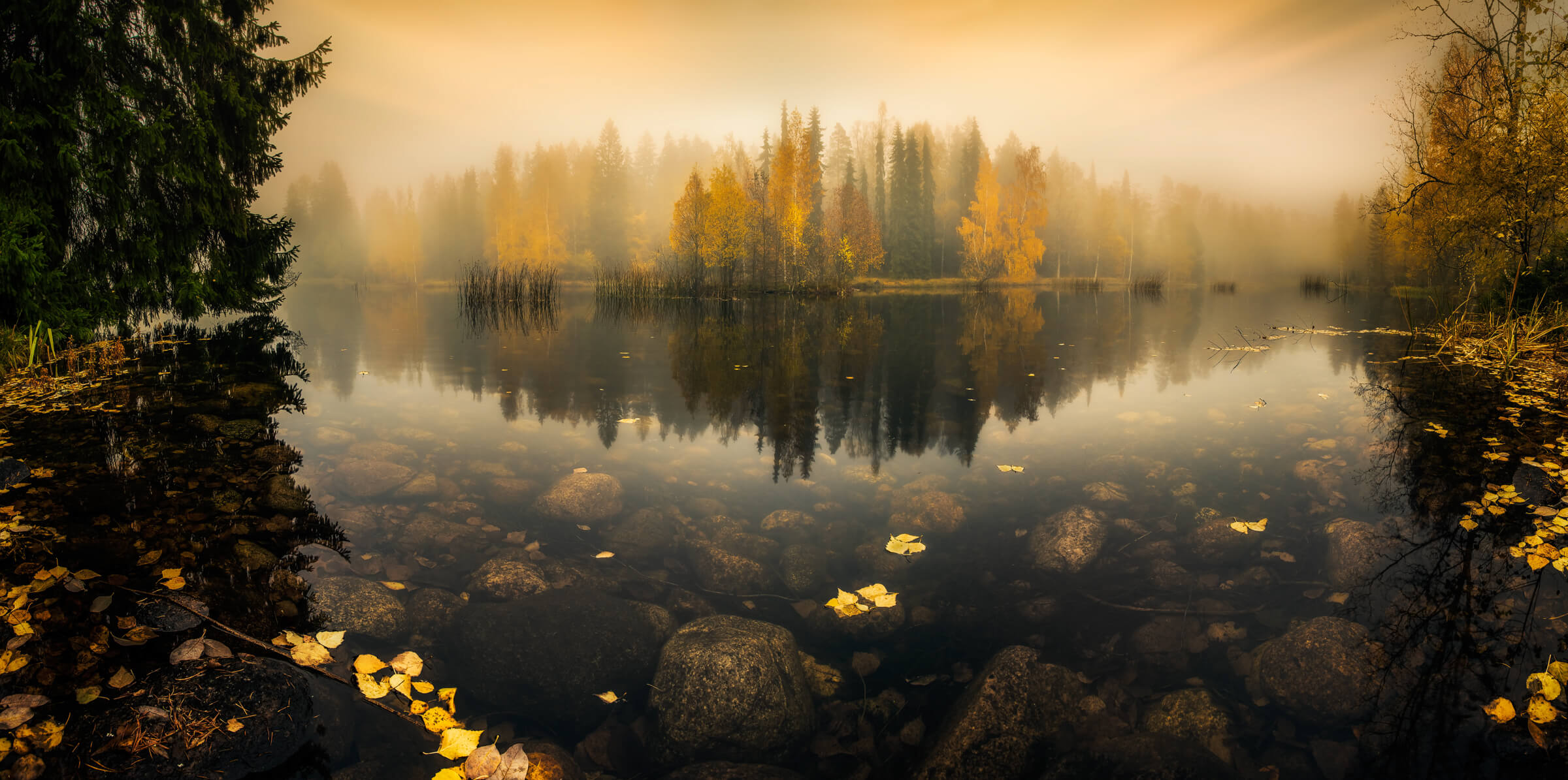 Отражение Осени В Воде Фото