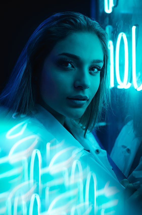 neon lights portrait