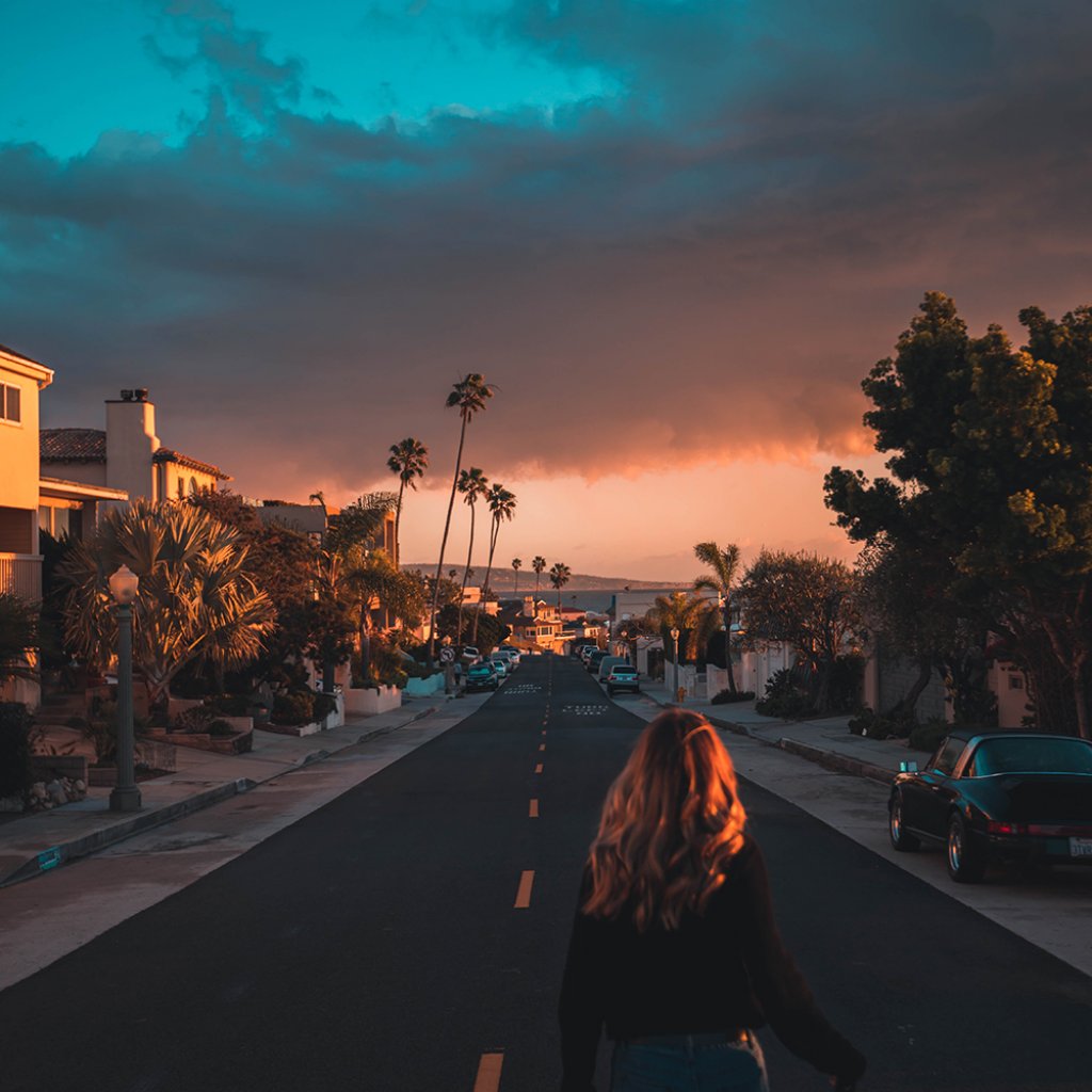 girl walking outdoors