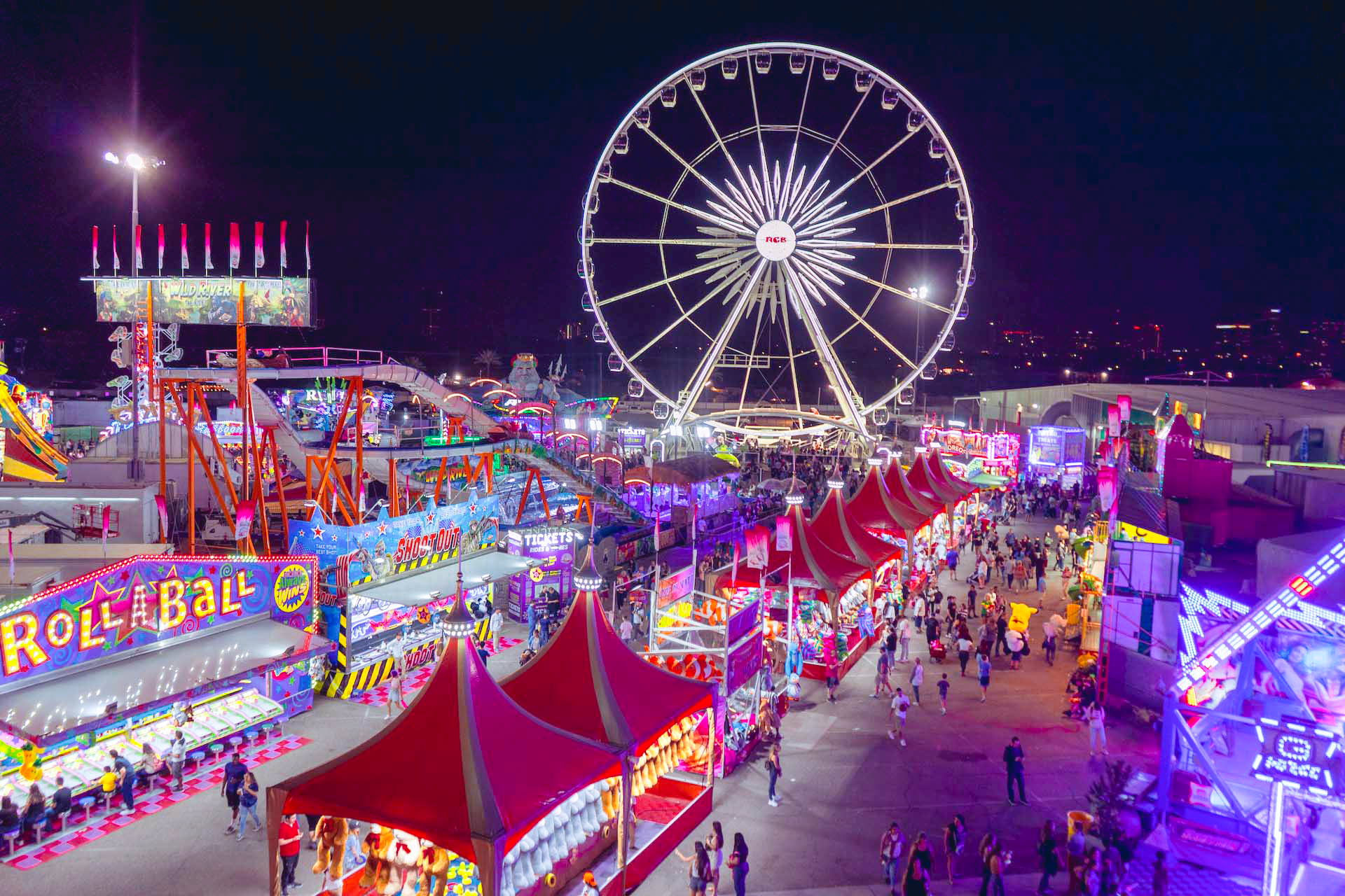 Carnival night. Funfair.