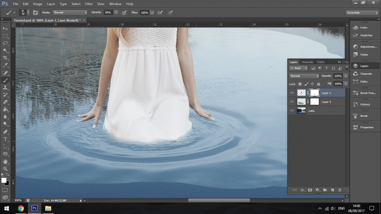 Image Composition In Lake Scenarios With Adobe Photoshop