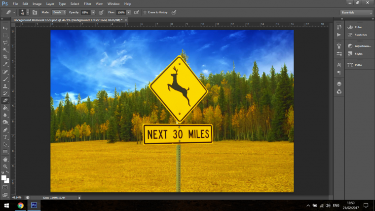 background eraser tool photoshop cc