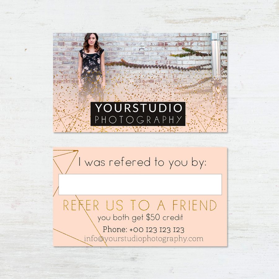 Referral Card Template  Pastel Greetings With Chance Card Template